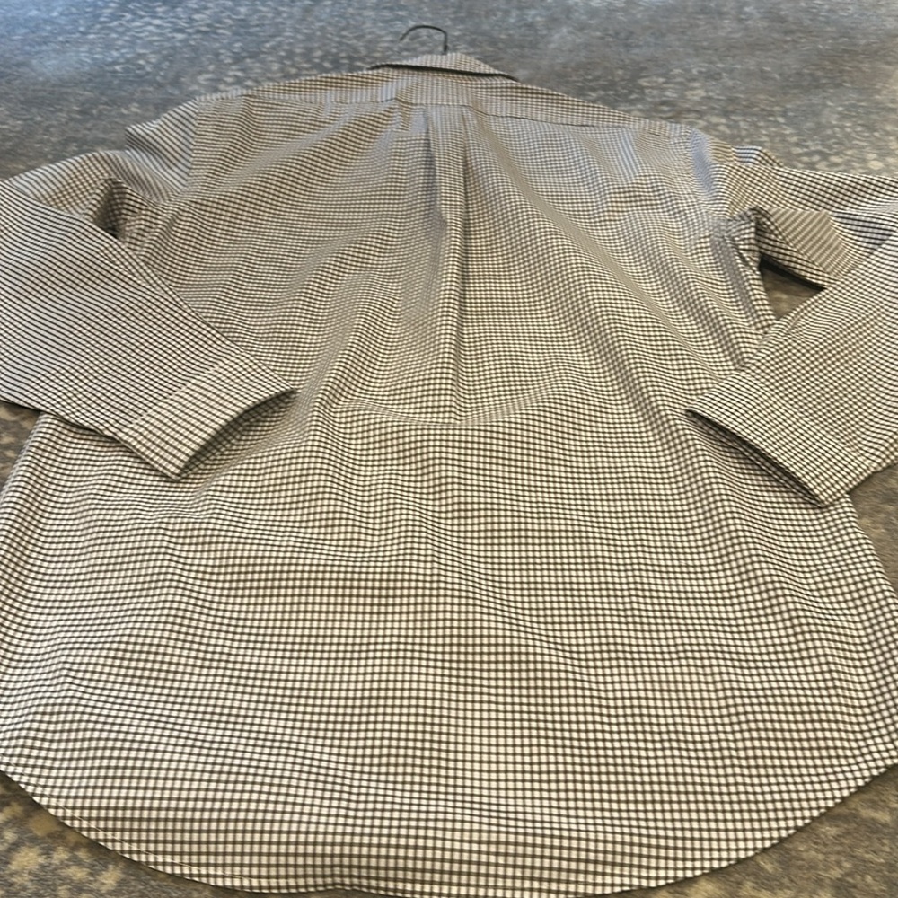 RALPH LAUREN BROWN AND WHITE CHECKERED SIZE M SHIRT - Picture 6 of 9